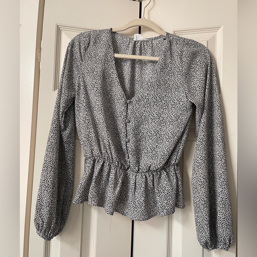 Sienna Sky Black and White Patterned Blouse
